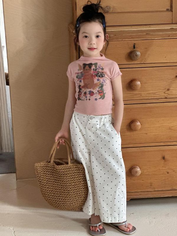 可愛動物印花螺紋彈力背心(3色) 