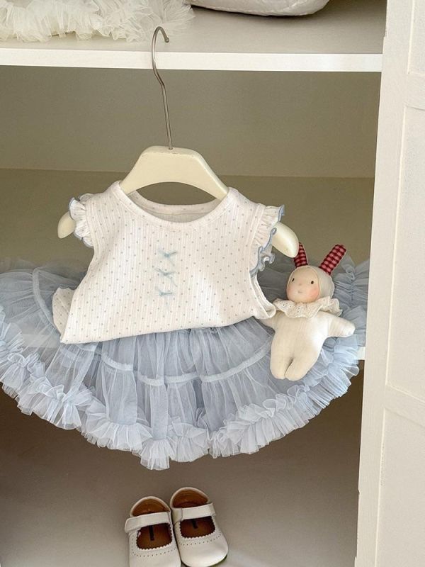 夏季糖果色網紗蛋糕褲裙 