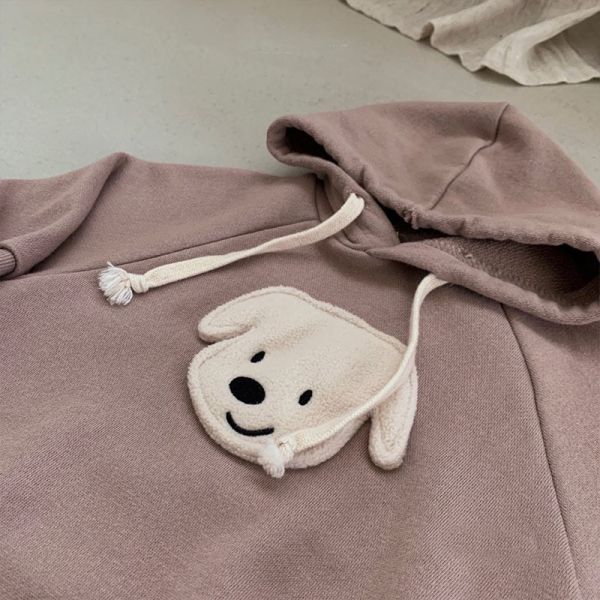 狗狗刺繡連帽包屁衣 