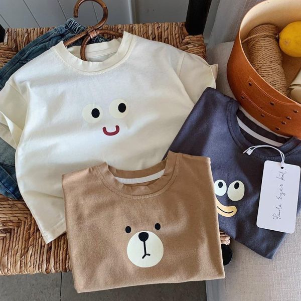 可愛表情印花素色上衣 