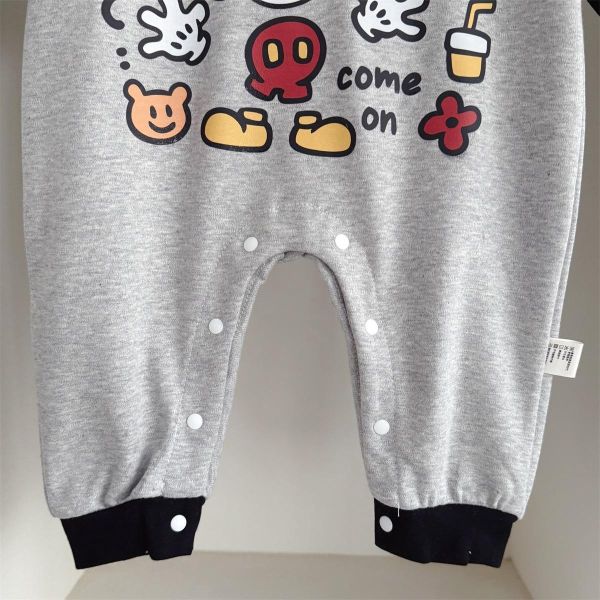 可愛塗鴉米奇卡通拼袖連身裝 