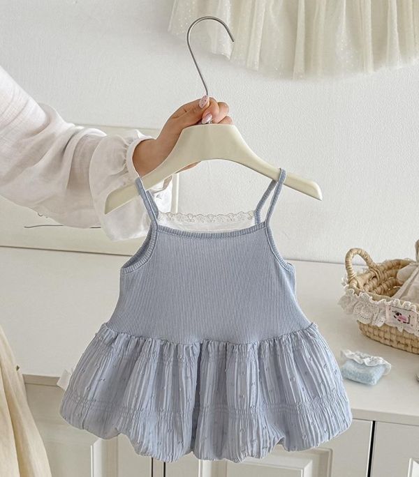 假兩件拼接澎澎連身裙 