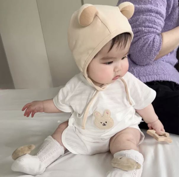 新生兒超薄兔子布標包屁衣/套裝 
