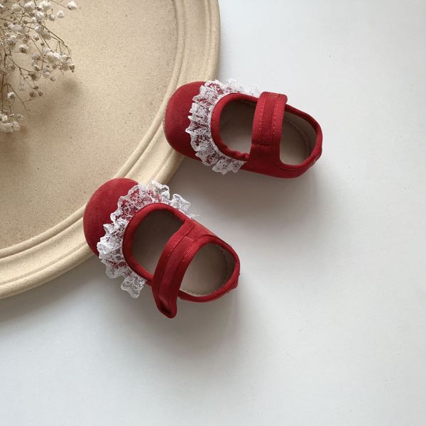 超萌蕾絲花邊平底瑪莉珍鞋 