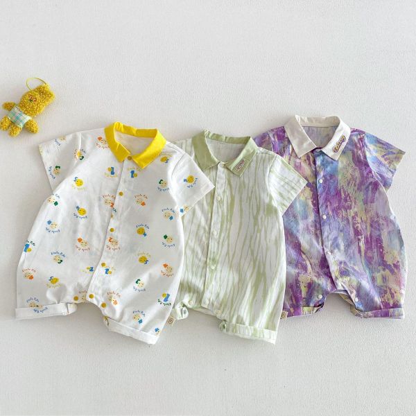 夏季繽紛襯衫式連身裝 