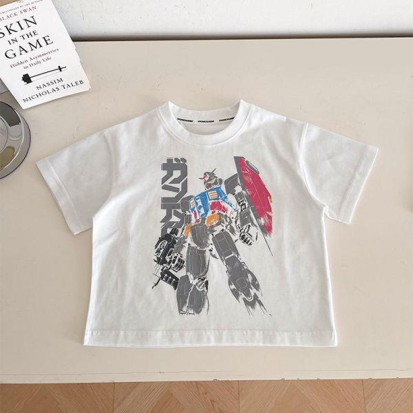 帥氣鋼鐵機器人印花T恤上衣 