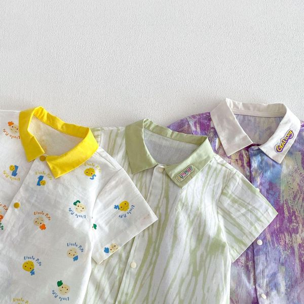 夏季繽紛襯衫式連身裝 