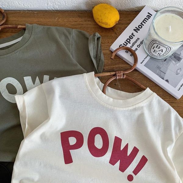 POW!字母印花素色上衣 