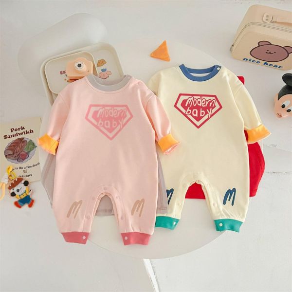 可拆式披風-撞色超人造型連身裝(2色) 