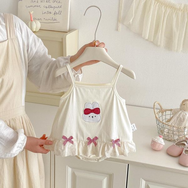甜美兔子蝴蝶結細肩包屁裙 