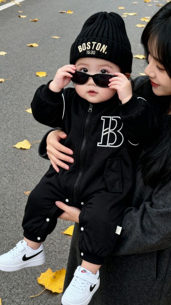 『現貨80cm』雙面兩穿帥氣字母拉鍊連身裝 