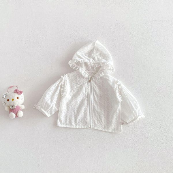 滿版小花木耳邊連帽透氣外套 