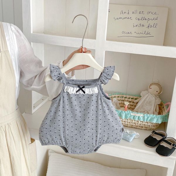 蕾絲蝴蝶結點點細肩包屁衣 