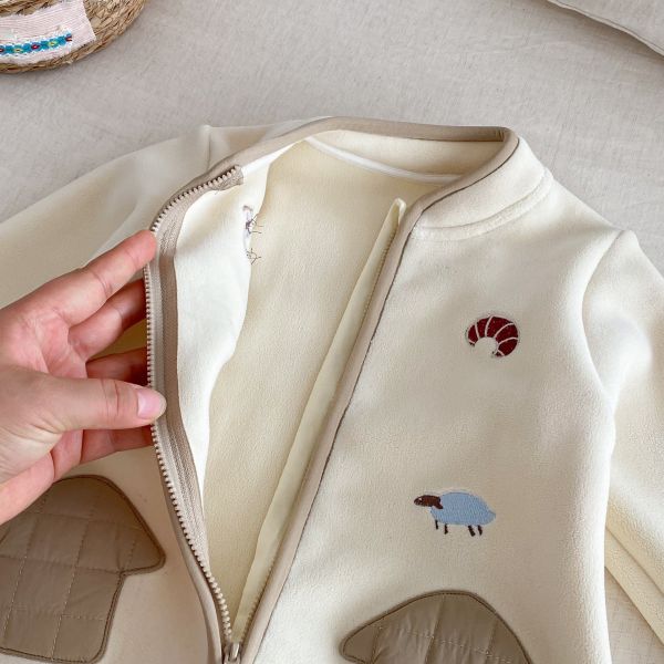 可愛小房子刺繡絨面連身裝 