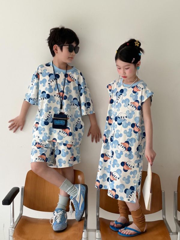 男女童滿版米奇印花套裝/連身裙 