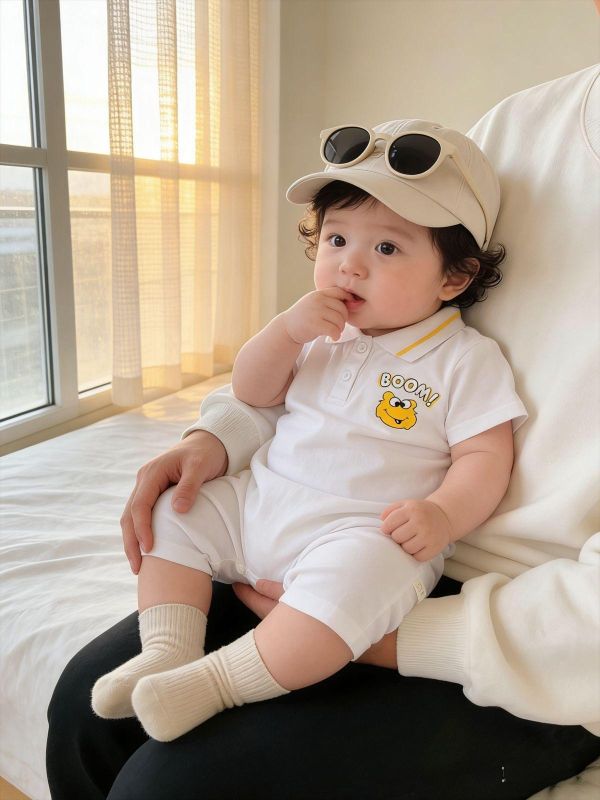 Boom!可愛印花翻領連身裝(2色) 