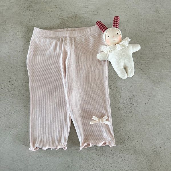 夏季冰絲彈力木耳邊打底褲 