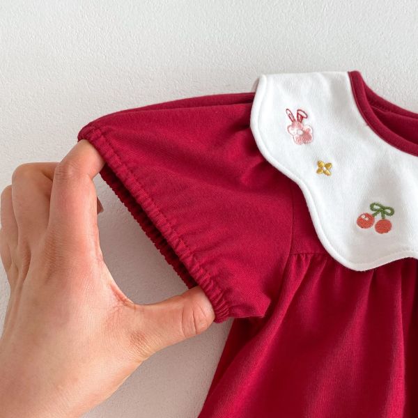 氣質顯白花邊領包屁衣 