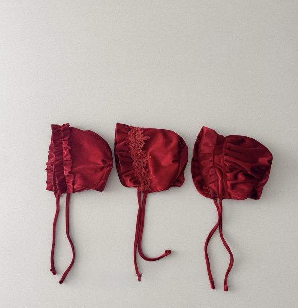 新年酒紅絲絨宮廷護耳綁帽 