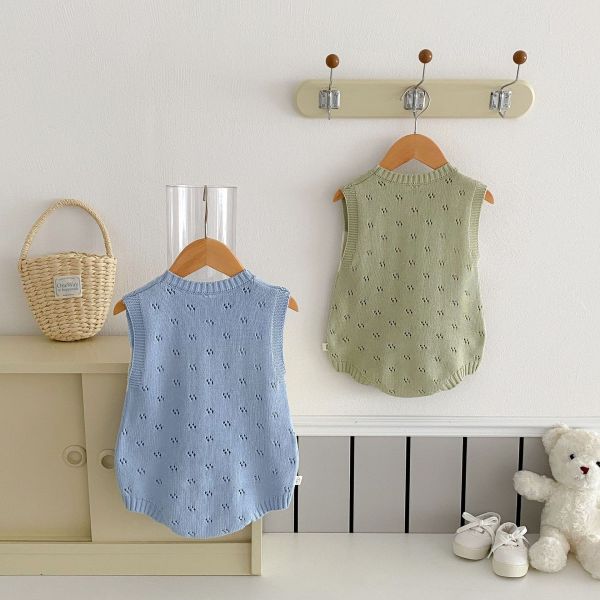 可愛動物薄針織鏤空包屁衣 