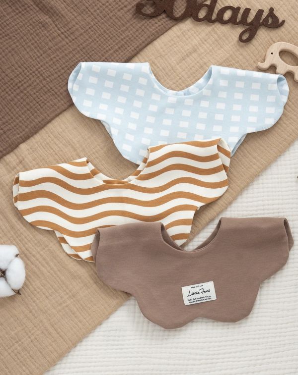 純棉360度花瓣形吸水口水巾圍兜 