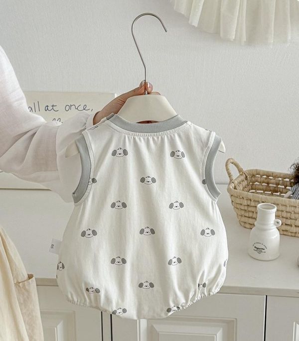 立體可愛狗狗背心式包屁衣 