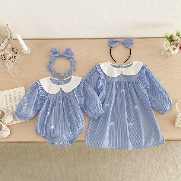 姐妹款-甜美娃娃領包屁衣/洋裝(含頭飾) 