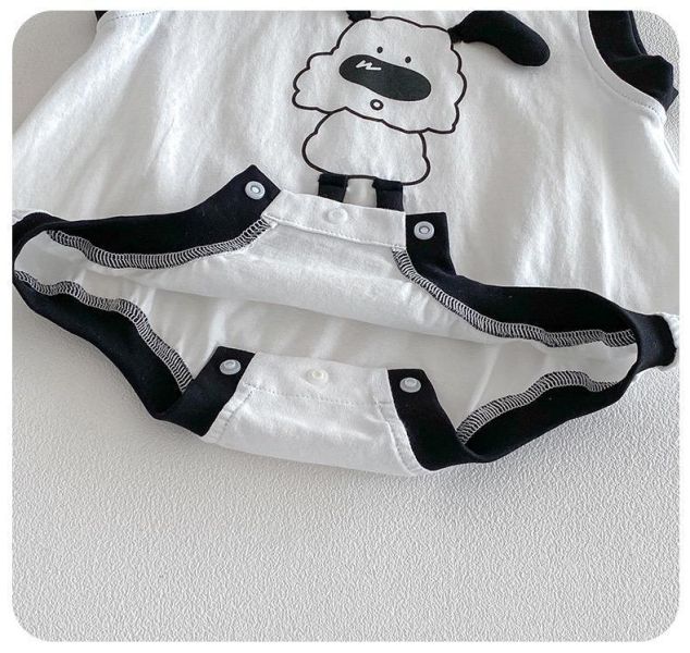 可愛狗狗立體耳朵滾邊包屁衣 