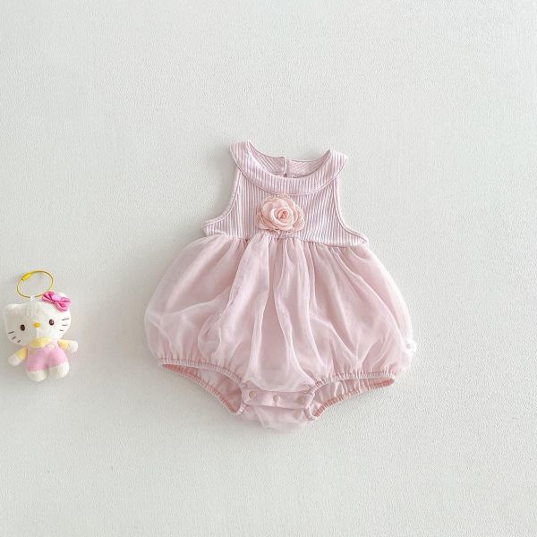 小香風立體小花削肩包屁衣 