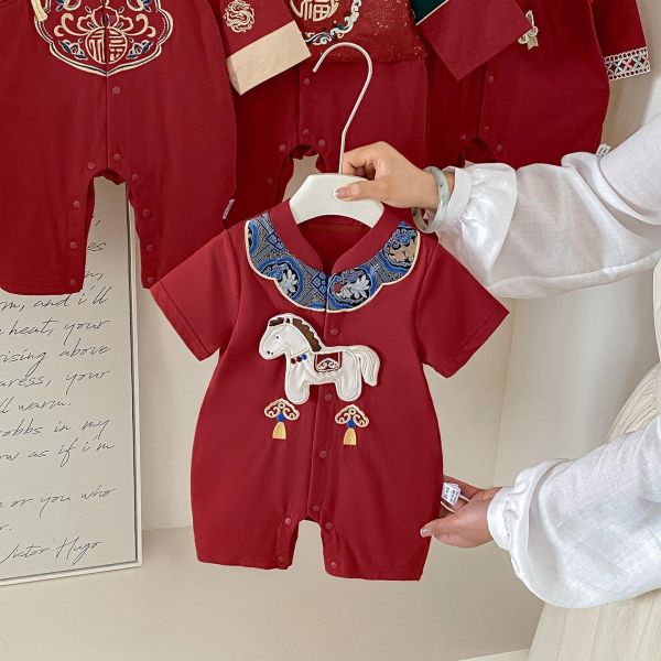 限定款-馬踏祥雲復古周歲連身裝 