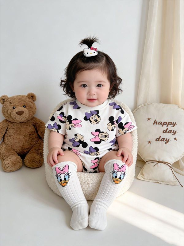 滿版米妮可愛印花包屁衣 