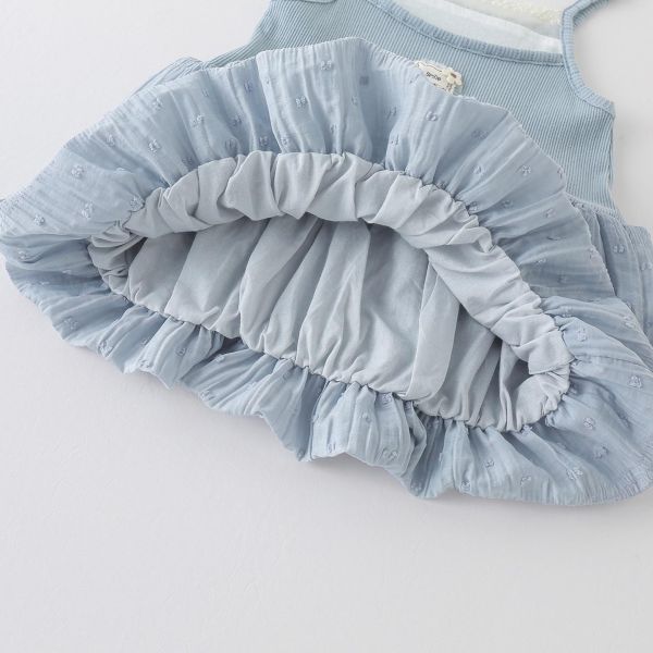 假兩件拼接澎澎連身裙 