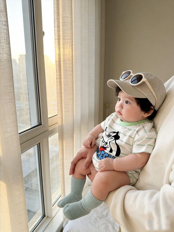 可愛高飛條紋寬鬆包屁衣(2色) 