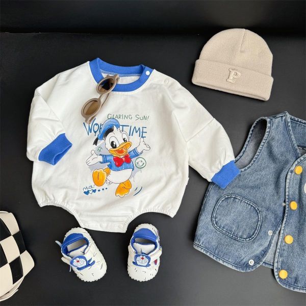 Q版唐老鴨印花棉質包屁衣 