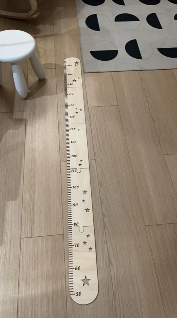 北歐風拼接木板身高尺 