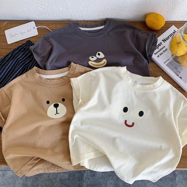 可愛表情印花素色上衣 