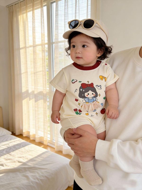 可愛白雪公主印花連身裝 