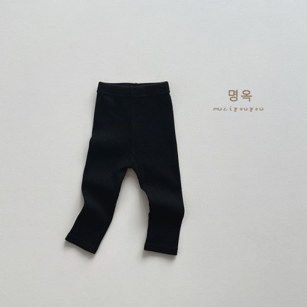 百搭螺紋彈力素色/條紋打底褲 