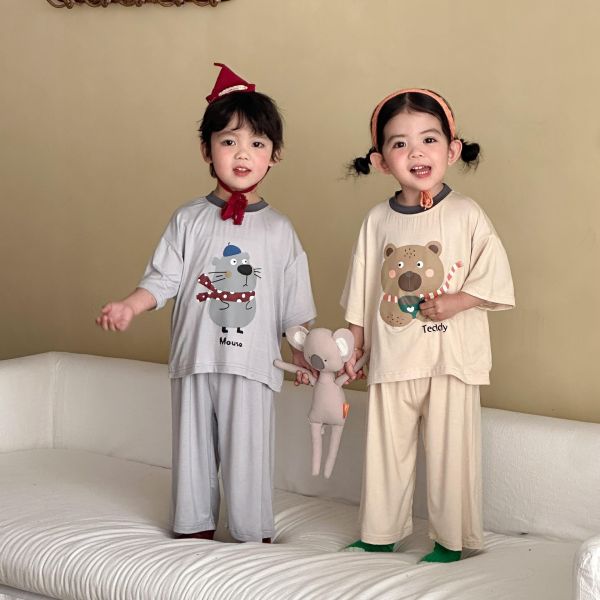 可愛印花寬鬆彈力居家套裝 