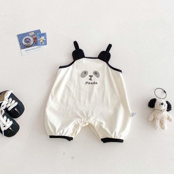 可愛小熊印花細肩連身裝 