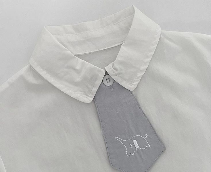 可拆式大象領帶襯衫+西裝吊帶短褲套裝 