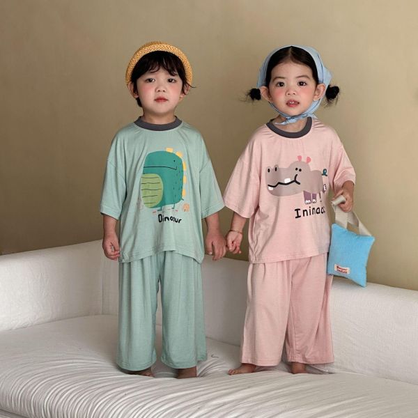 可愛印花寬鬆彈力居家套裝 