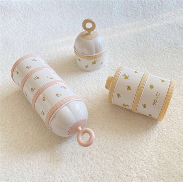 韓風超美三層外出奶粉盒 