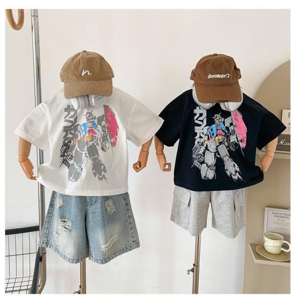 帥氣鋼鐵機器人印花T恤上衣 