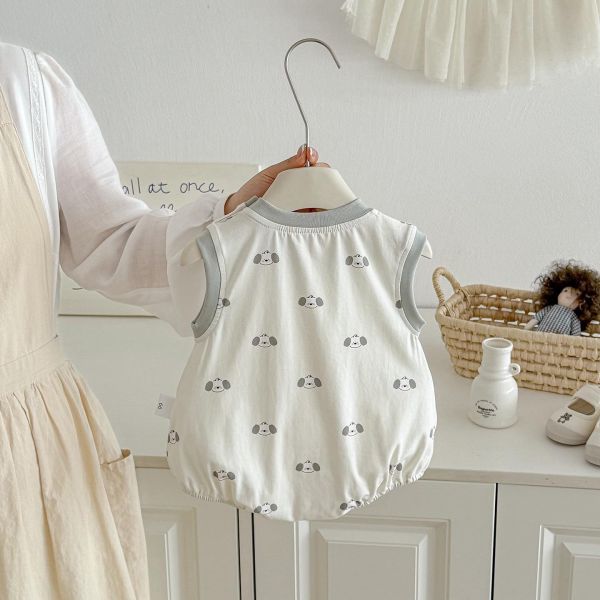 立體可愛狗狗背心式包屁衣 