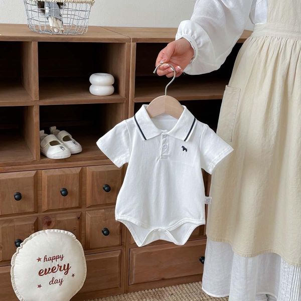 Polo翻領小馬刺繡包屁衣 