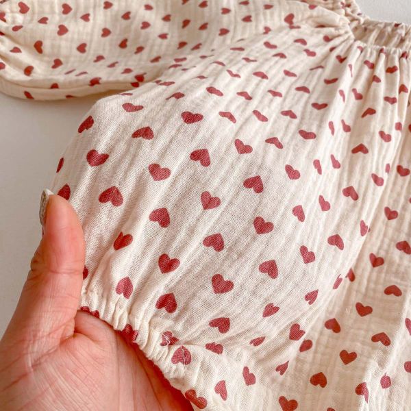 紗布棉鬆緊甜美包屁衣 