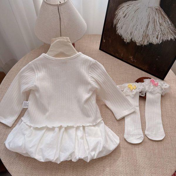 蝴蝶結外套+小馬刺繡連身裙 