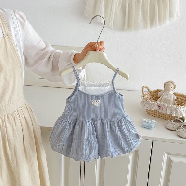 假兩件拼接澎澎連身裙 