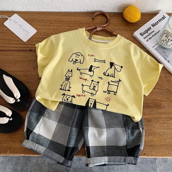 百搭休閒大格紋七分短褲 